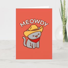Grappige kat wenskaart: MEOWDY Kaart
