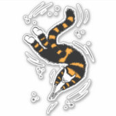 Grappige kat wezen met skelet handen zwemmend sticker (Voorkant)