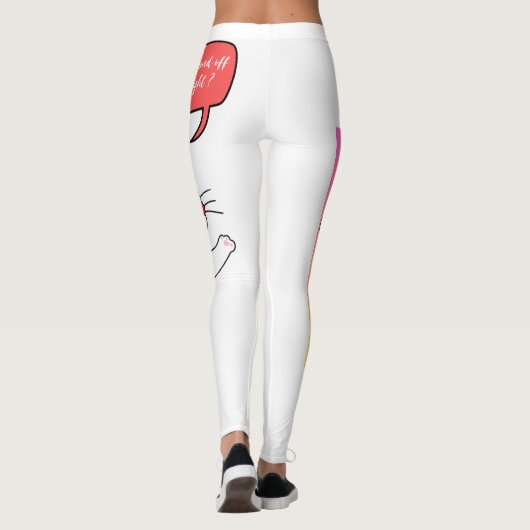 Grappige kat, wie deed het licht uit? leggings (Achterkant)