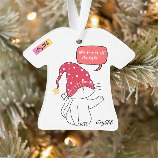 Grappige kat, wie deed het licht uit? ornament (Boom)