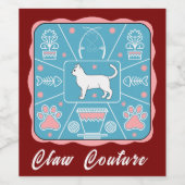 grappige kat wijn etiket (Enkel label)