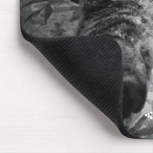 Grappige kat wil muis muismat (Hoek)