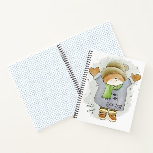 Grappige Kat Winter Sneeuwval Trending Comic Kitte Notitieboek (Binnen)