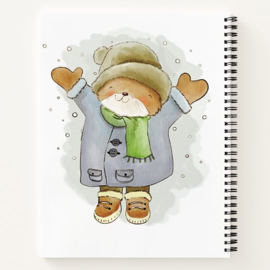 Grappige Kat Winter Sneeuwval Trending Comic Kitte Notitieboek (Achterkant)