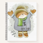 Grappige Kat Winter Sneeuwval Trending Comic Kitte Notitieboek (Voorkant)