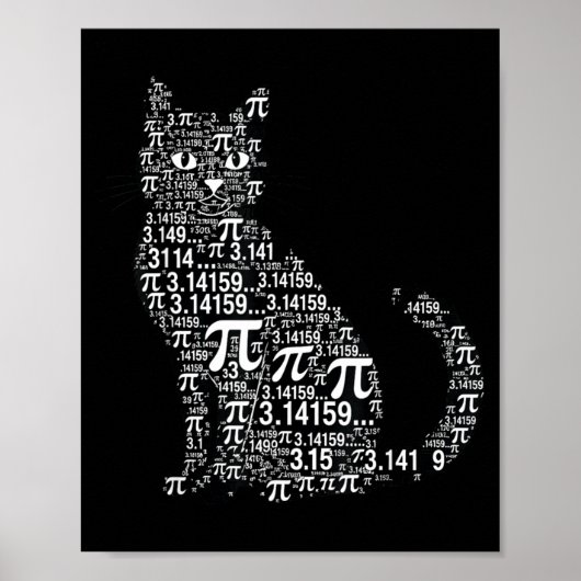 Grappige kat wiskunde liefhebber geek ontwerp poster (Voorkant)