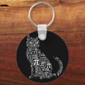 Grappige kat wiskunde liefhebber geek ontwerp sleutelhanger (Voorkant)