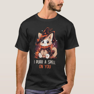 Grappige kat woordspeling heks toverspreuk grafisc t-shirt