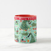 Grappige Kat Wrakken Kerstboom Custom Mok (Midden)