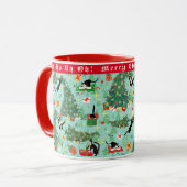 Grappige Kat Wrakken Kerstboom Custom Mok (Voorkant links)