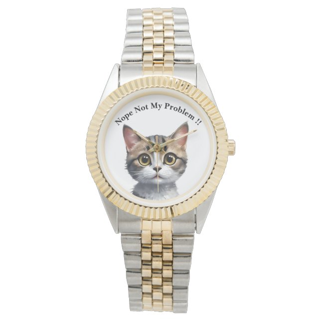 Grappige kat zeg niet mijn probleem, horloge (Voorkant)
