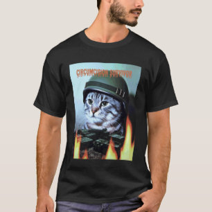 Grappige kat zegt besnijdenis overlevende parodie t-shirt