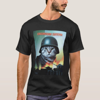 Grappige kat zegt besnijdenis overlevende parodie t-shirt