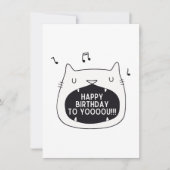 Grappige kat zingen gelukkige verjaardag voor u feestdagenkaart (Voorkant)