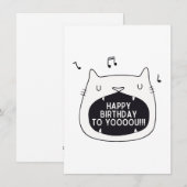 Grappige kat zingen gelukkige verjaardag voor u feestdagenkaart (Voorkant / Achterkant)