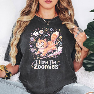 Grappige kat Zoomies-uitdrukking ontwerp T-shirt