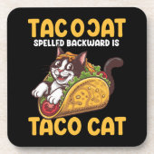 Grappige katachtige tacoCat achterwaarts gespeld i Bier Onderzetter (Voorkant)