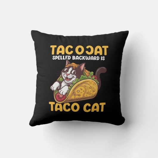 Grappige katachtige tacoCat achterwaarts gespeld i Kussen (Achterkant)