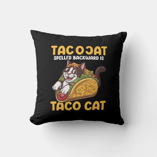 Grappige katachtige tacoCat achterwaarts gespeld i Kussen (Voorkant)