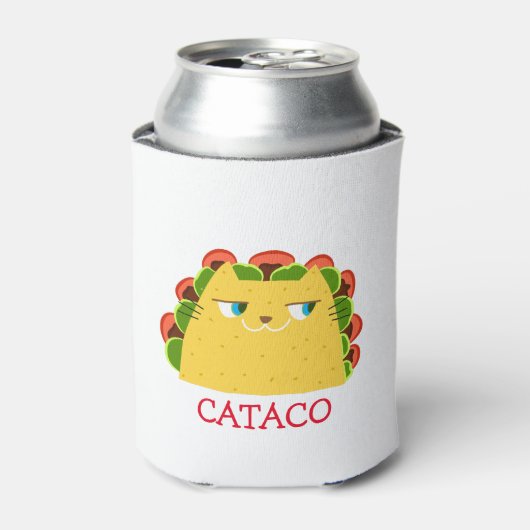 Grappige Kataco Can Koeler Schattige Kat Taco Woor (Blikje Voorkant)