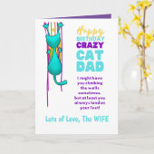 Grappige KATER PAPA Verjaardag MAN Van De Vrouw Kaart (Gele Bloem)