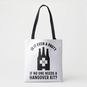 Grappige katerkit met monogram tote bag