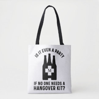 Grappige katerkit met monogram tote bag