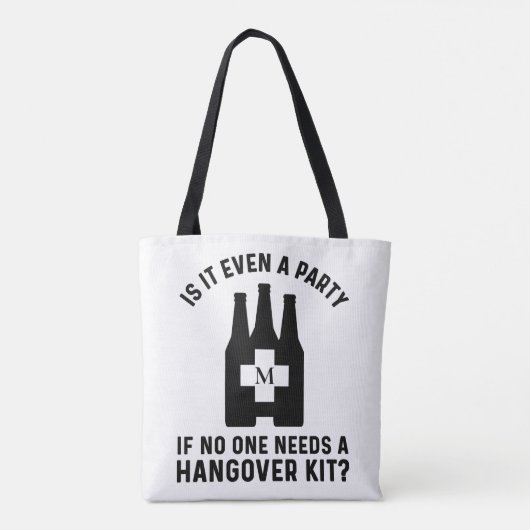 Grappige katerkit met monogram  tote bag (Achterkant)