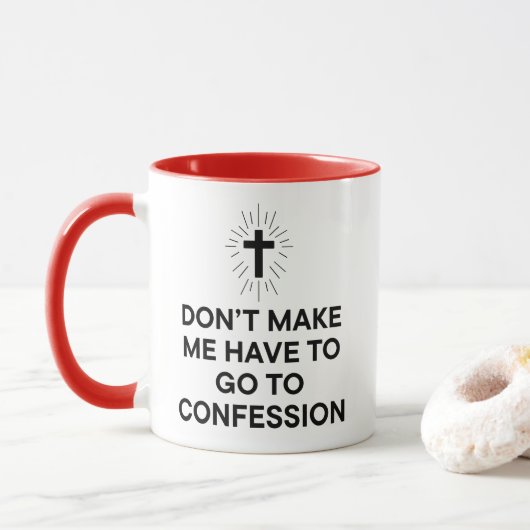 Grappige katholieke biecht mok (Met donut)