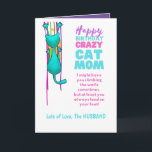 Grappige KATMAMMA Verjaardag Vrouw Van De Man Kaart<br><div class="desc">Zo'n grappige woordspeling dat ik deze niet kon weerstaan voor echtgenoten en vriendjes om aan hun vrouwen en vriendinnen te geven! Natuurlijk alleen voor degenen die ook kattenmama zijn!!  Dit is een van de vele unieke en leuke kaarten voor KattenPappies en Dolle KattenMama's.</div>