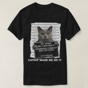 Grappige katmugshot 'Kattenkruid heeft me ertoe aa T-shirt