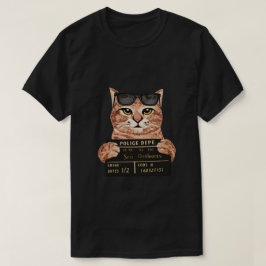 Grappige katmugshot politiekleding t-shirt
