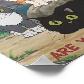 Grappige katposter | Poep je? | Kat Kunst Poster (Hoek)