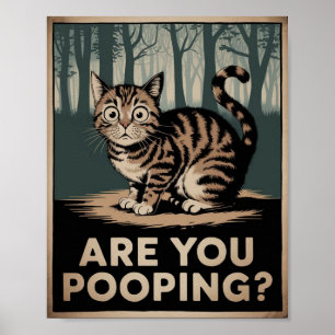Grappige katposter   Poep je?   Kat Kunst Poster