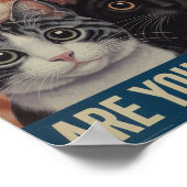 Grappige katposter | Poep je? | Kat Kunst Poster (Hoek)