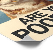 Grappige katposter | Poep je? | Kattenkunst Poster (Hoek)