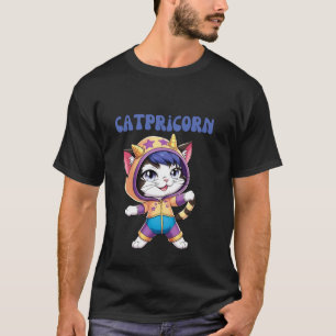 Grappige Katpricorn Kat Liefhebber Steenbok Teken T-shirt