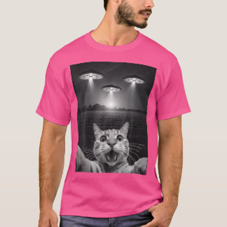 Grappige katselfie voor UFO's T-shirt