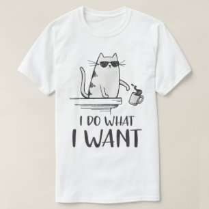 Grappige katshouding - ik doe wat ik wil ontwerp t-shirt