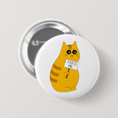 Grappige katspeld, "Voer me" knop Ronde Button 5,7 Cm (Voorkant /achterkant)