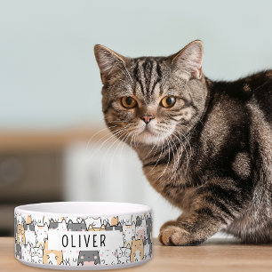 Grappige katten Aangepaste naam Voerbakje