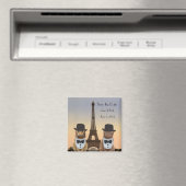Grappige Katten Bewaar de Datum Paris Bruiloft II Magneet (Insitu (Vaatwasser))