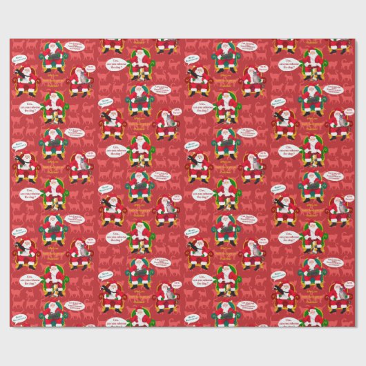 Grappige katten bezoeken Mall Santa Christmas Holi Cadeaupapier (Vlak)