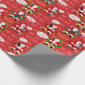 Grappige katten bezoeken Mall Santa Christmas Holi Cadeaupapier (Hoek)