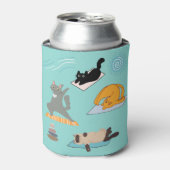 Grappige katten bij yoga blikjeskoeler (Blikje Voorkant)