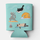 Grappige katten bij yoga blikjeskoeler (Achterkant)