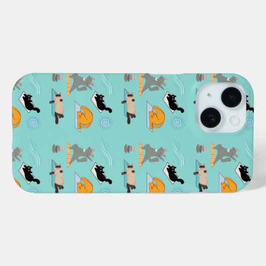 Grappige katten bij yoga Case-Mate iPhone case (Achterkant (horizontaal))