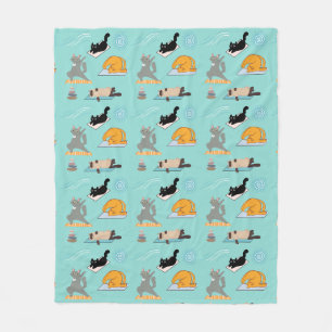 Grappige katten bij yoga fleece deken
