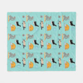 Grappige katten bij yoga fleece deken (Voorkant (Horizontaal))