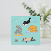 Grappige katten bij yoga kaart (Staand voorkant)